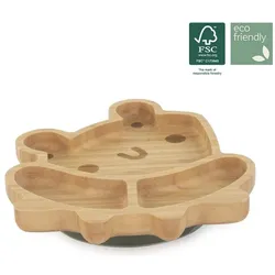 Miniland, Kindergeschirr + Kinderbesteck, Wooden Plate Frog