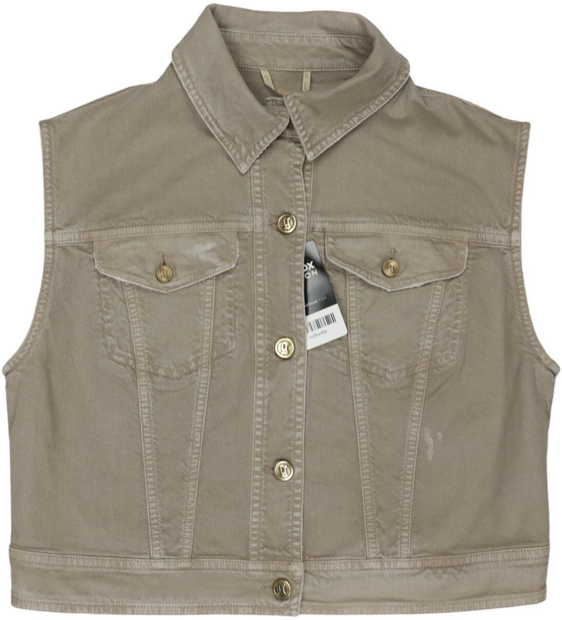 John Galliano Damen Weste, Beige, Gr. EU 42, Baumwolle / Elasthan - Second Hand