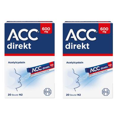 ACC direkt 600 mg Pulver zum Einnehmen im Beutel Doppelpack 2x20 St
