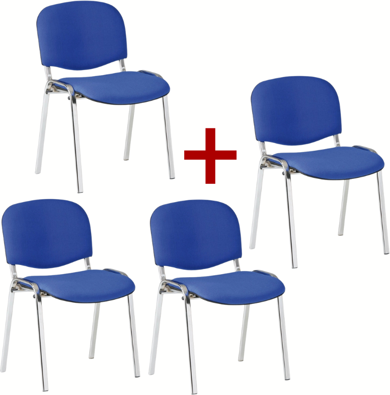 Antares Konferenzstühle VIVA chrom 3+1 GRATIS, blau