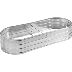 Hardin 1fachgut Oval Hochbeet aus Stahl, ca. 150 x 60 x 30 cm - Silber