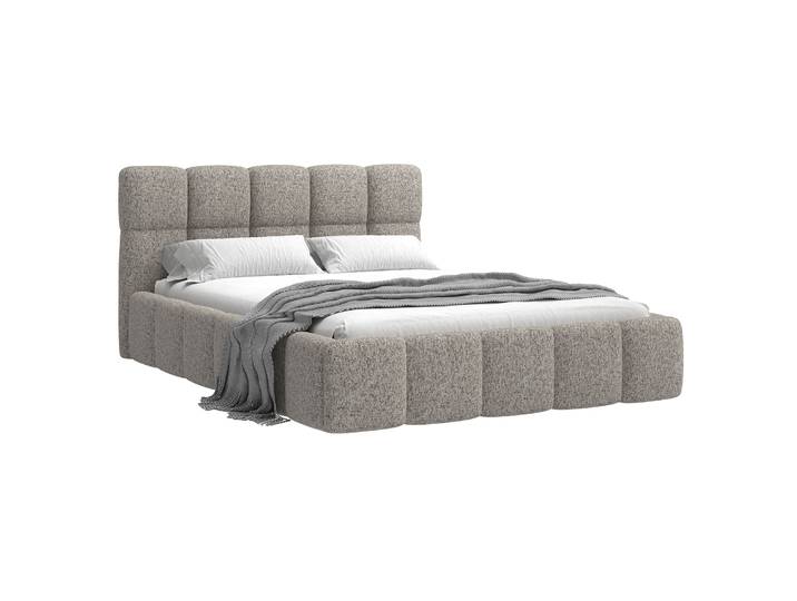 Polsterbett 160x200 cm Cloudy mit Stauraum, dunkelbeige