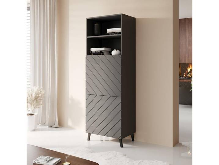 Vitrine Design Grise 60 Cm Yaka