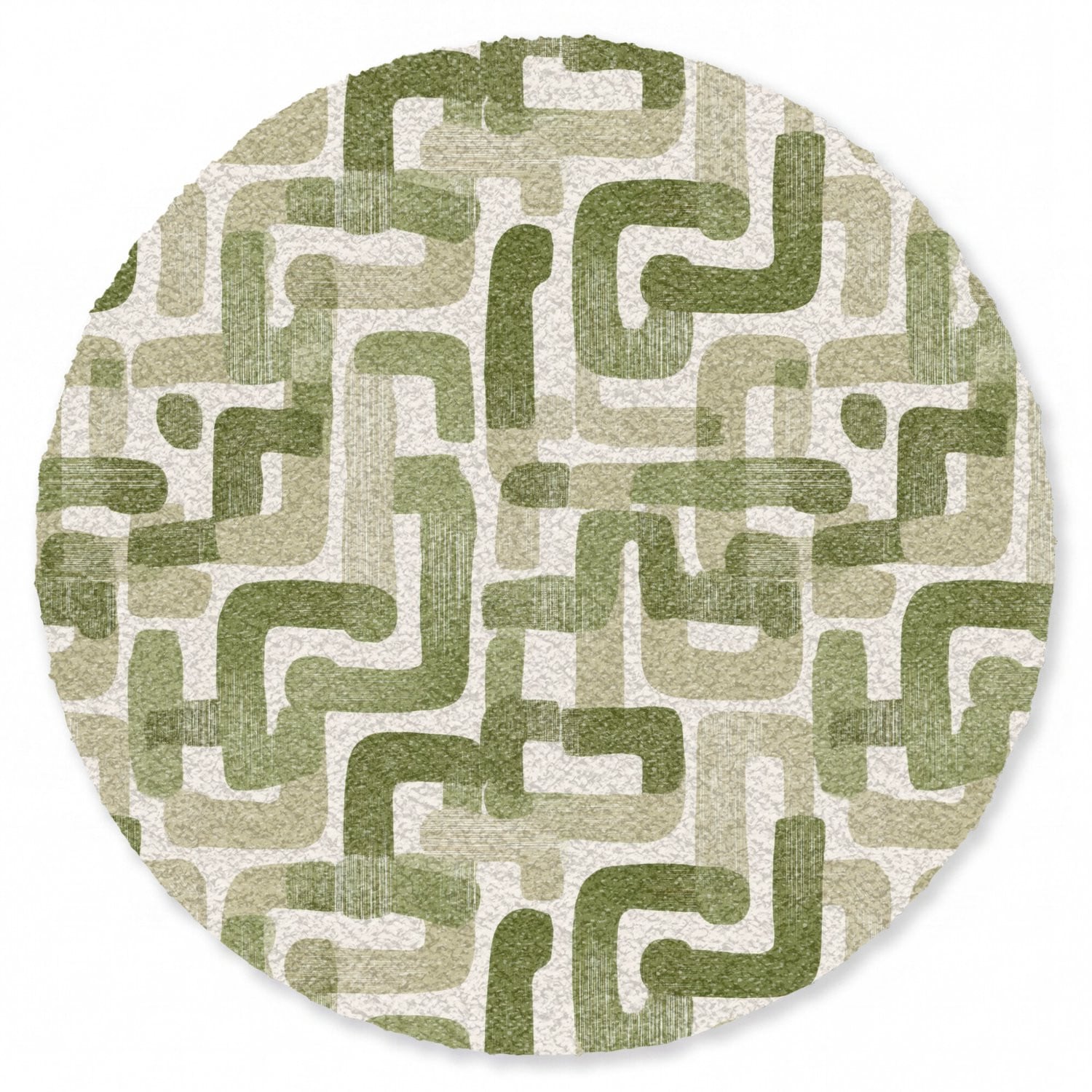 MuchoWow Ronde Deurmat Modern Grafisch Groen - Diameter: 90 cm