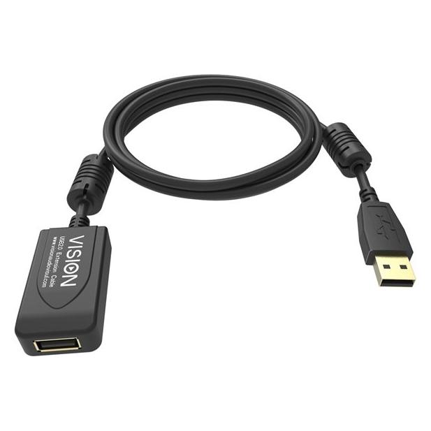Vision installationstaugliches USB 2.0-A (5 m, USB 2.0) (TC 5MUSBEXT+/BL)