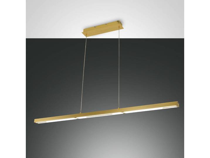 Fabas Luce Hängelampe Ling, dimmbar, messing / gold, für Wohn- / Esszimmer, Metall, Modern