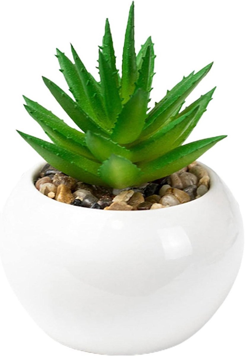 Realistische kunstmatige bonsai vetplant in pot - Groen