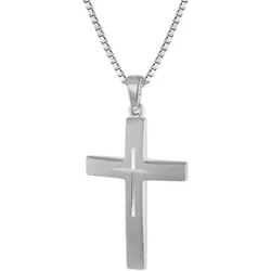 trendor 60705 Silber Kreuz mit Kette für Herren, 60 cm