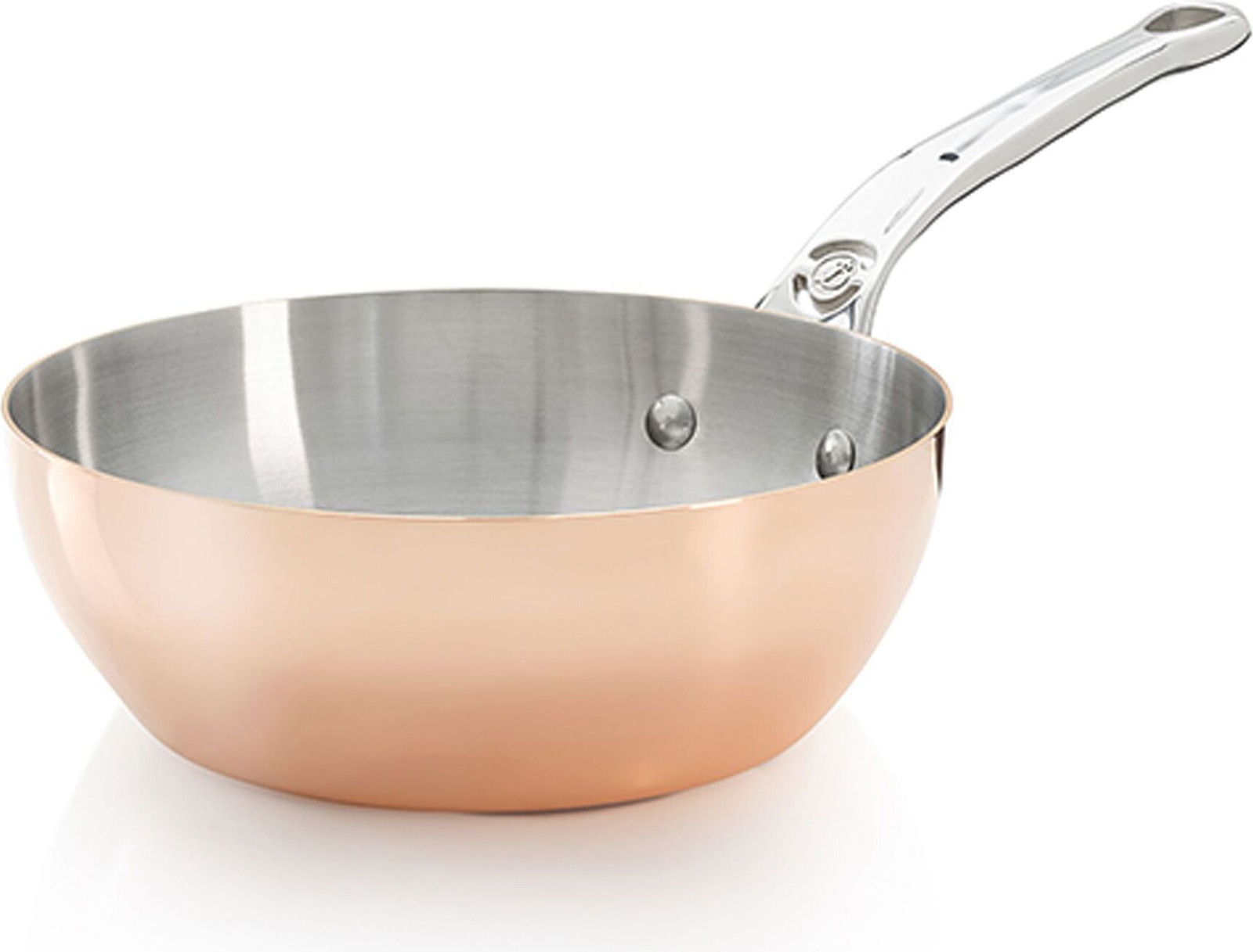 De Buyer Prima Matera braadpan met conische bodem, koper/roestvrij staal, 20 cm