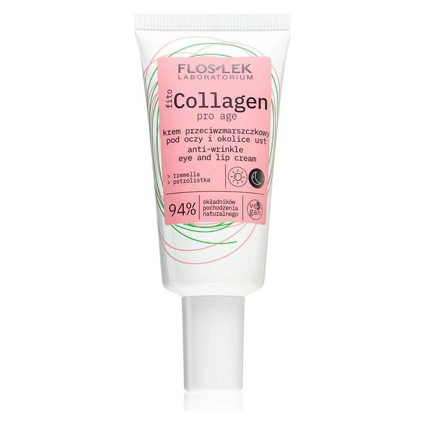 Floslek Fito Collagen Anti-Wrinkle Eye And Lip Cream Anti-Wrinkle Cream Under The Eyes And Lip Area (Augenpflege Crème, 30 ml, Tag + Nacht) (5905043022086)