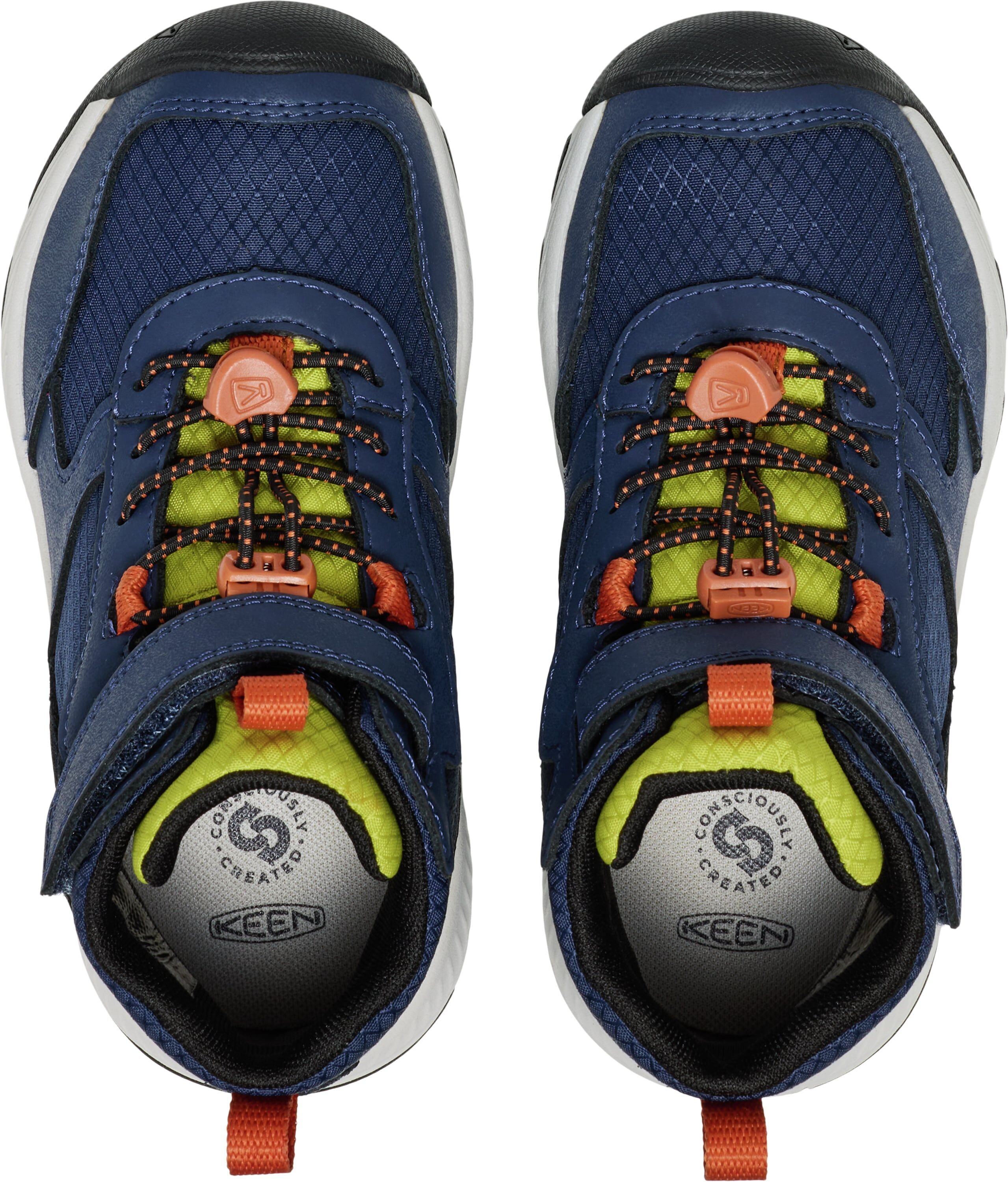 Outdoorschuh KEEN "SKUA MID WP", Kinder, Gr. 27/28, Textil, grün (naval academy, rogue grün), Leder, Synthetik, Schuhe Outdoorschuh, wasserdicht naval academy, rogue grün 27/28, Textil