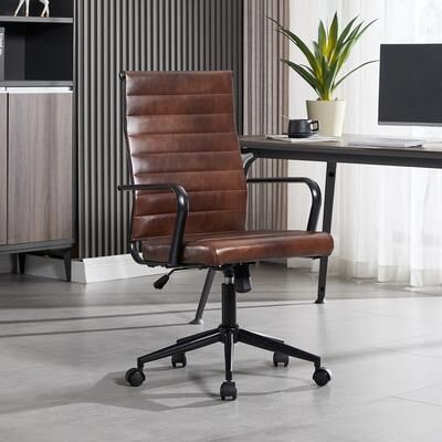 eclife 2 Pack & 4 Pack Ergonomic Office Chairs Genuine Leather Chairs BIFMA Certified