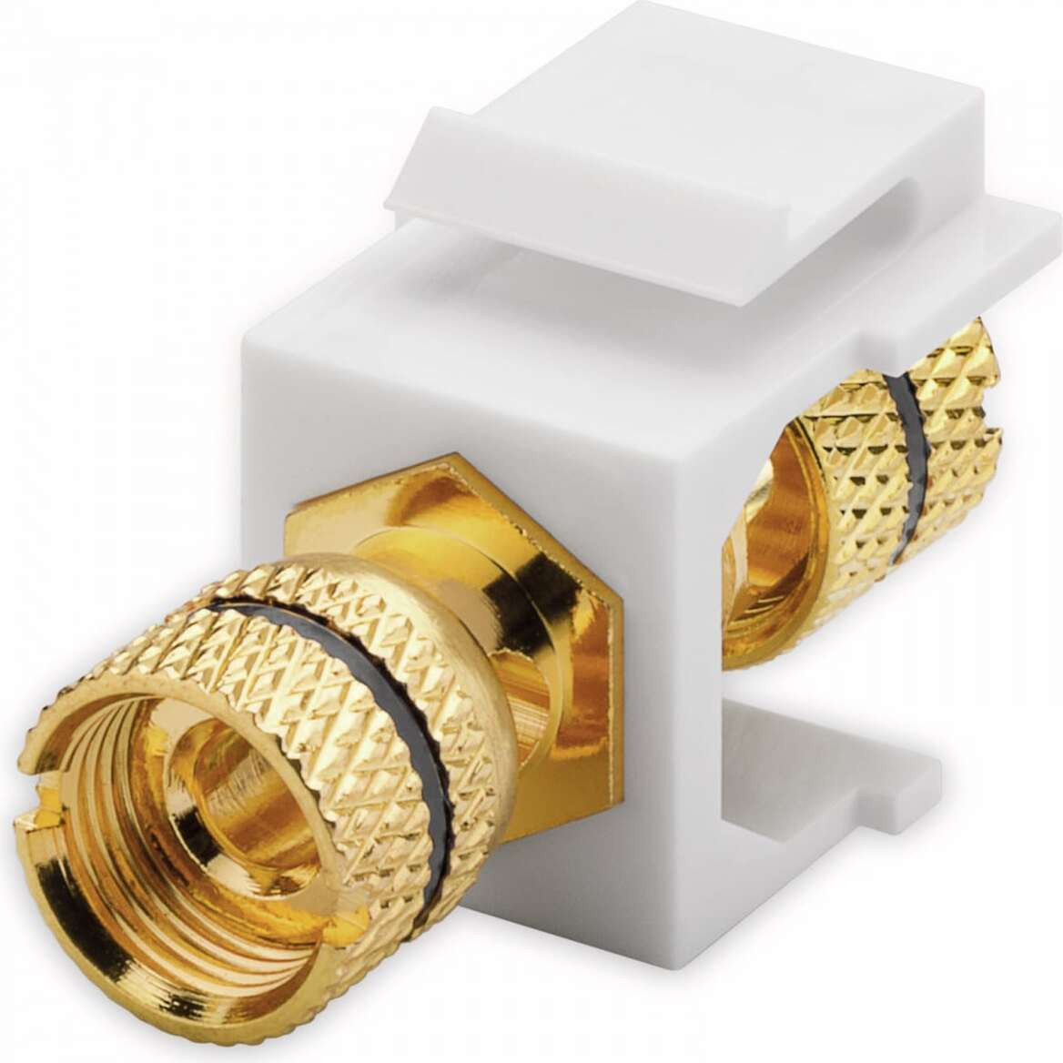 Goobay Keystone module luidsprekerklem met vergulde schroefdraadaansluiting zwart rood