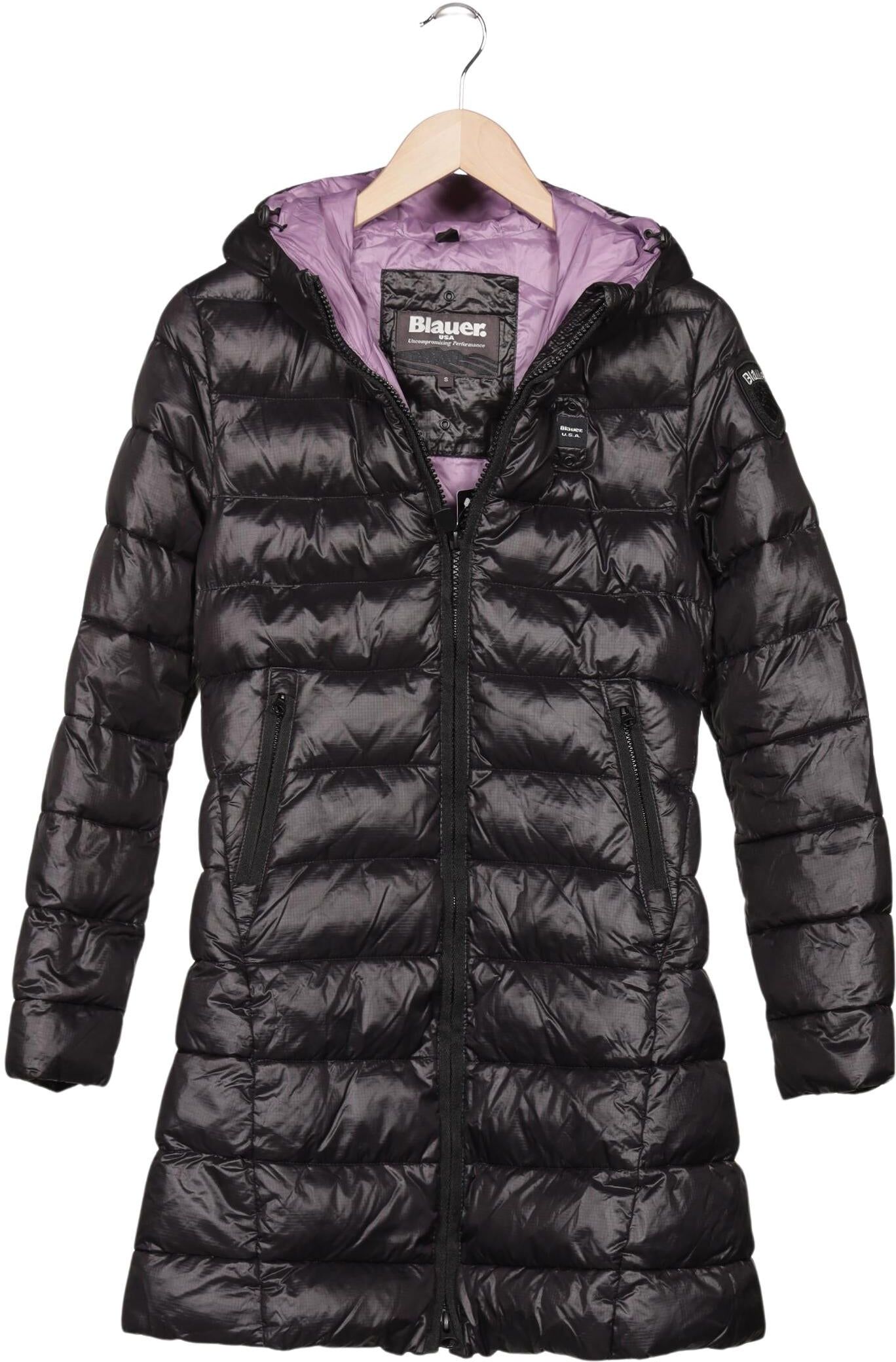 blauer Damen Mantel, Schwarz, Gr. S, Synthetik - Second Hand