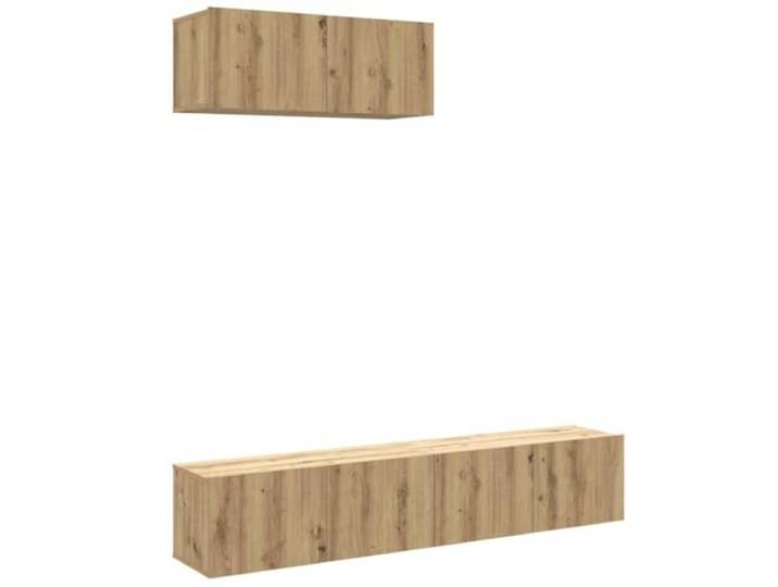 GHVBNMF 3-TLG. TV-Schrank Set Wandmontage Artisan Eiche Holzwerkstoff Dreiteiliges Hängebord fürs Wohnzimmer und Schlafzimmer mit reichlich Stauraum für Medien und Dekoration.