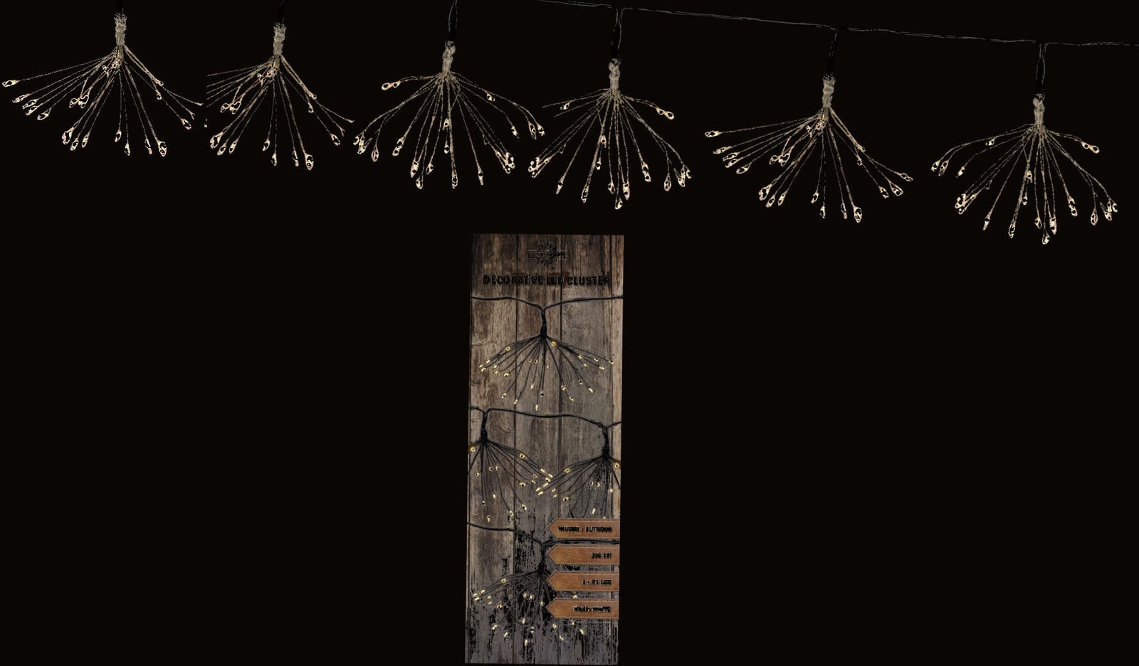 Spetebo Decoratieve LED-lichtketting met 6 x 25 LED's, Lengte: 250 cm