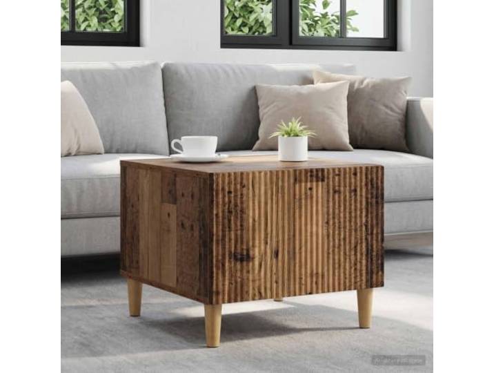 TEKGHUT Couchtisch mit Schubladen Altholz 49 x 50 x 40 cm Holzwerkstoff Stauraumfach, Regal, pflegeleichte Oberfläche, kompaktes Format, vielseitig einsetzbar