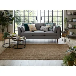 Jute-Teppich uni Braun 120 x 170 cm - ERME   Kadima Design