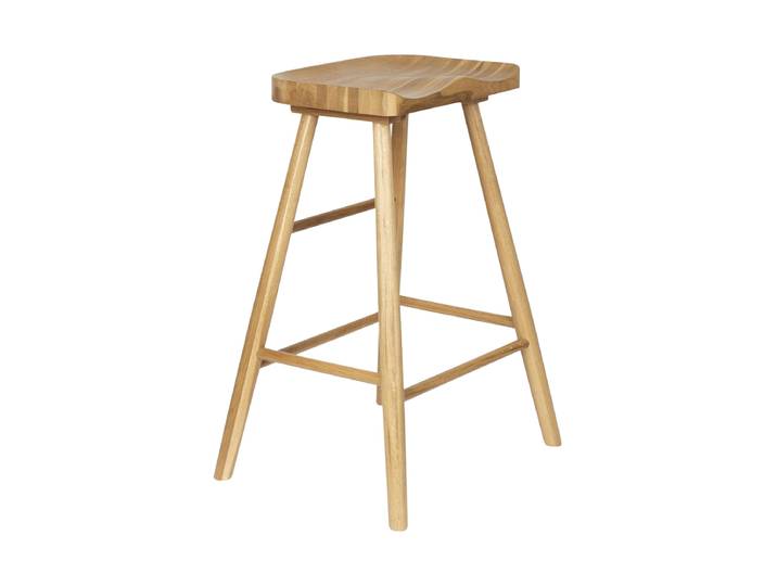 Massiver Barhocker „Vander“ aus Eichenholz Natural White Label by Bloomingloft