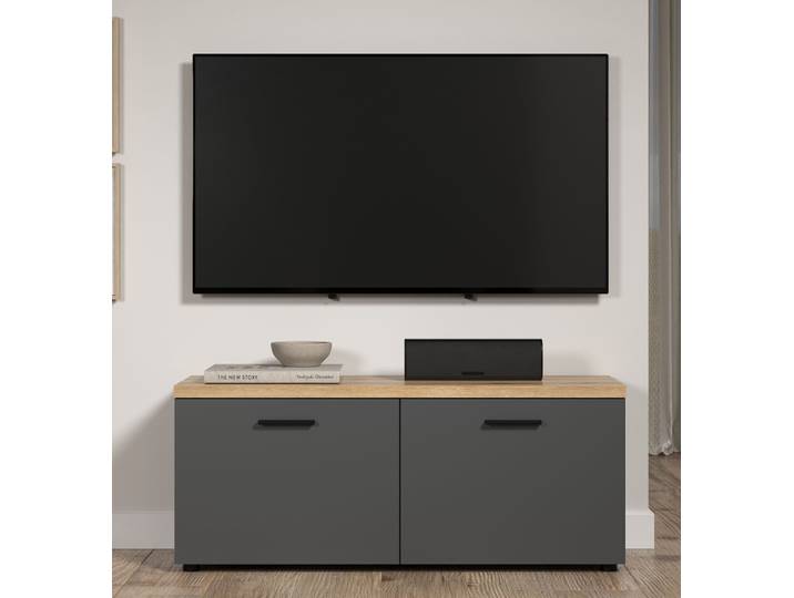 TV-Board Baggio , Anthrazit / Coast Evoke Oak