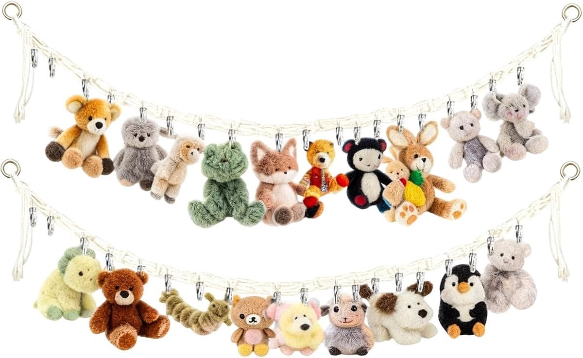 Boho Pluche Hanging Opbergoplossing voor Knuffeldieren en Accessoires
