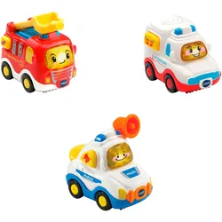 Vtech TUT BABY FLITZER 3er Set Einsatzfahrzeuge (Feuerwehrauto, Rettungswagen, Polizeiauto), mehrfarbig