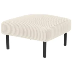 OKWISH Fußhocker Cordstoff Beige mit Metallgestell, weich gepolstert, vielseitig nutzbar, 56x51x39 cm
