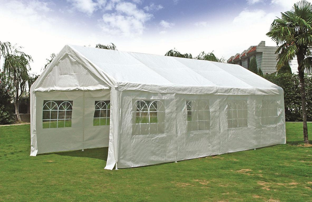 WESTERHOLTJ Pavillon 4 x 8 m, Farbe: weiß mit Seitenteilen,Stahl-Gestell 16896329