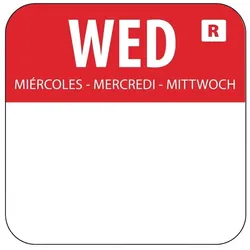 Vogue Farbcode Sticker Mittwoch rot