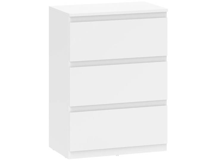 Commode à 3 Tiroirs Meuble de Rangement Moderne pour Chambre Blanc