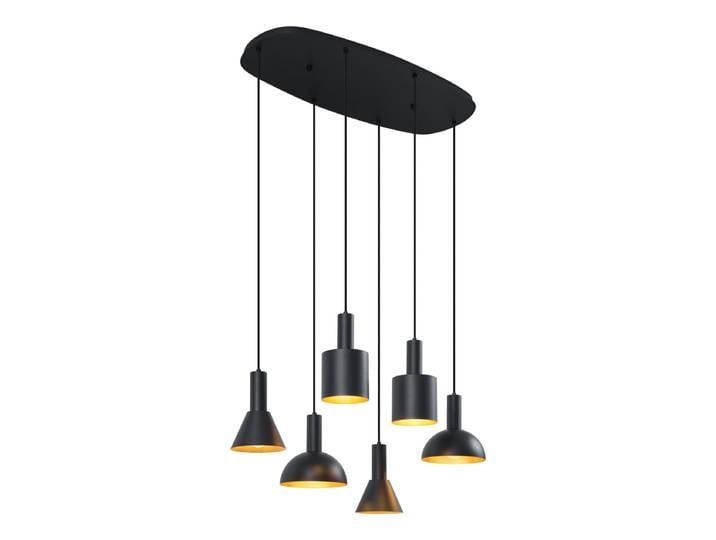 Suspension moderne noire à 6 lumières - Biles