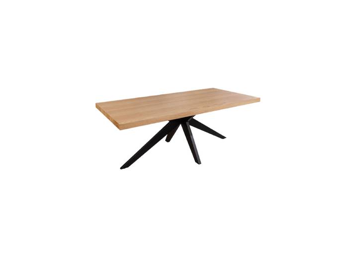Design Esstisch „Zeus“ Eiche Natural, Schwarz 200 x 100 cm Invicta Interiors