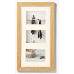 Walther Bilderrahmen Home Holz mit Passepartout 3X 10x15 / Natur