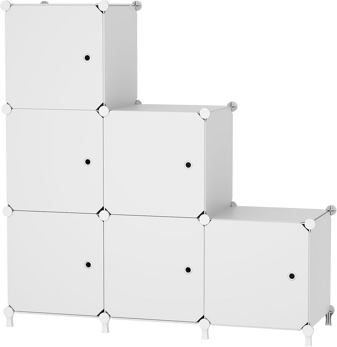 Modulaire opbergkubus met deuren voor de slaapkamer - Wit - 30 x 30 x 30 cm