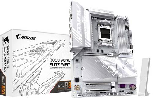 Gigabyte B850A ELITE WF7 ICE Mainboard Sockel (PC) AMD AM5 Formfaktor (Details) ATX Mainboard-Chipsatz AMD B850