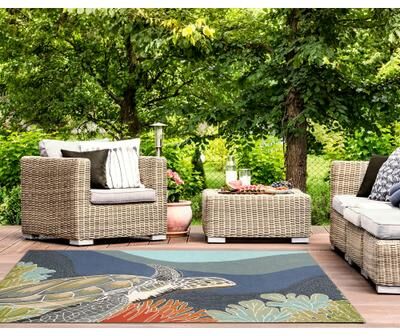 Lush Decor Ravella Akumal Indoor/Outdoor Rug Ocean