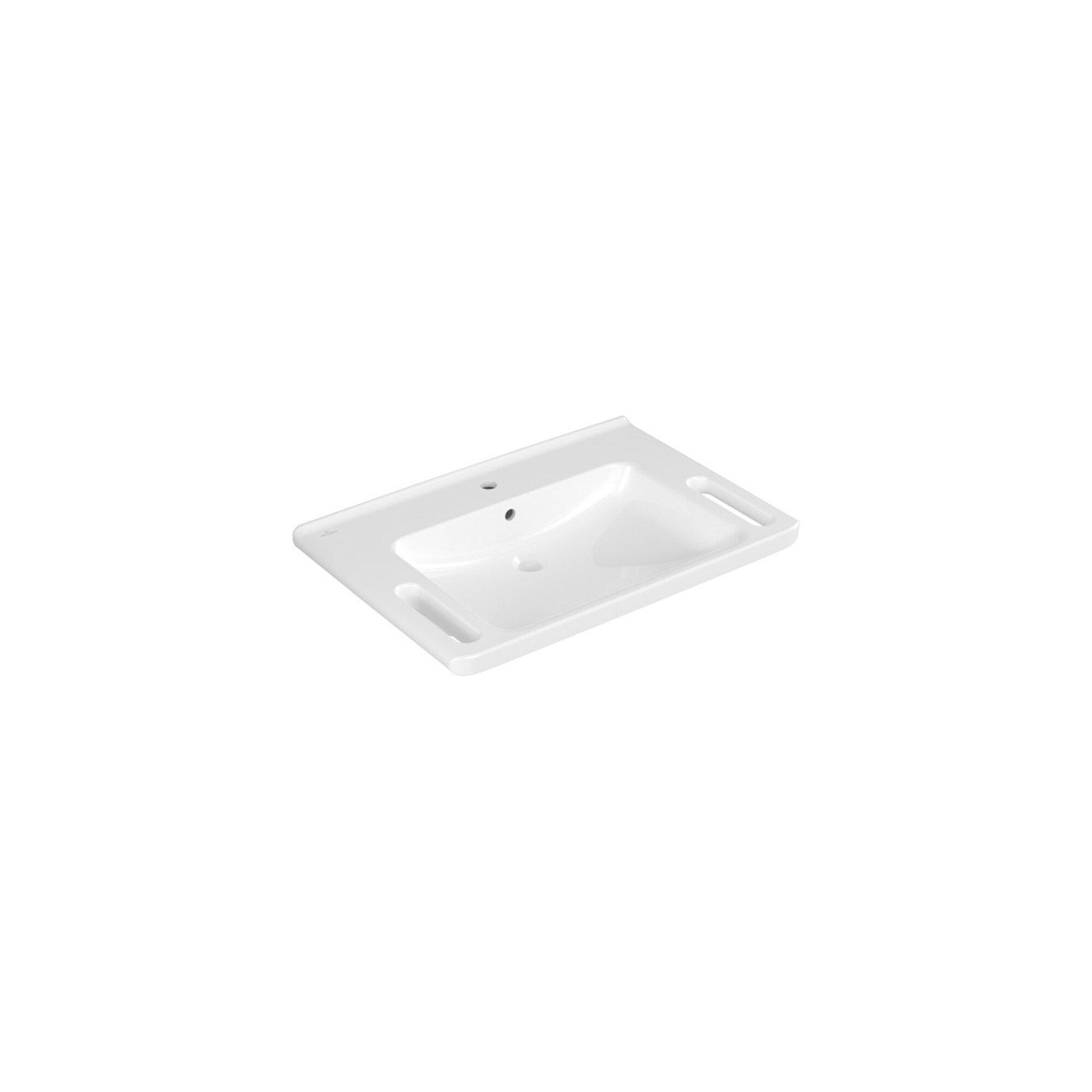 V&B Waschtisch Vicare 80x55cm, m Hahnloch, mit Überlauf, weiß ; Villeroy & Boch (4A688001)