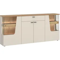 Sideboard Cut Out, B: 165cm Kaschmir/Eichefarben
