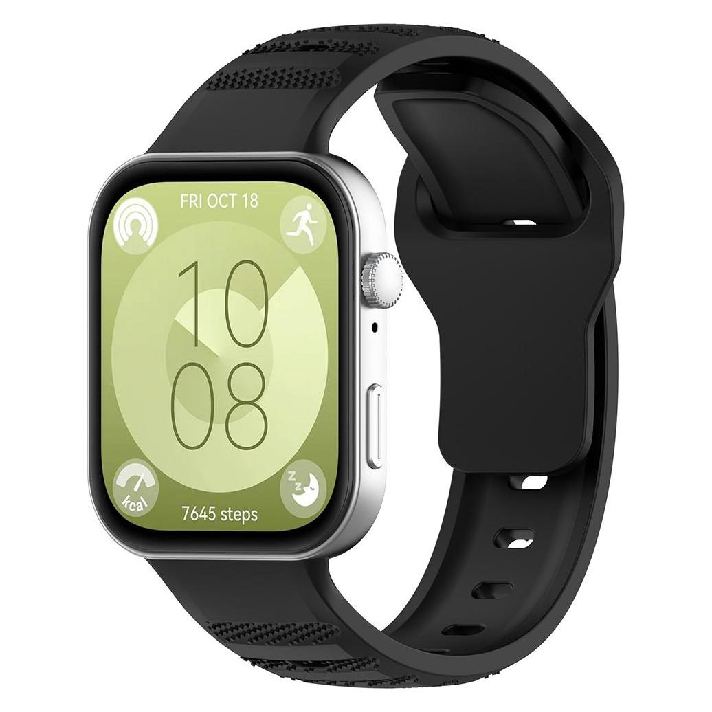 Techsuit - Watchband (W050) - Huawei Watch Fit 3 - Black (Silicone) (56360270)