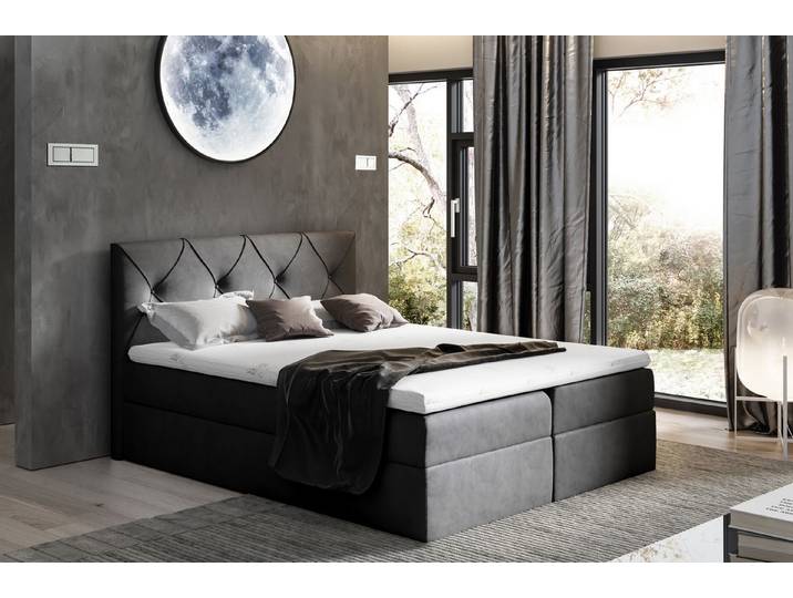 MF Design Boxspringbett Boxspringbett CRYSTAL mit Bettkasten und Federautomatik, Vorhanden