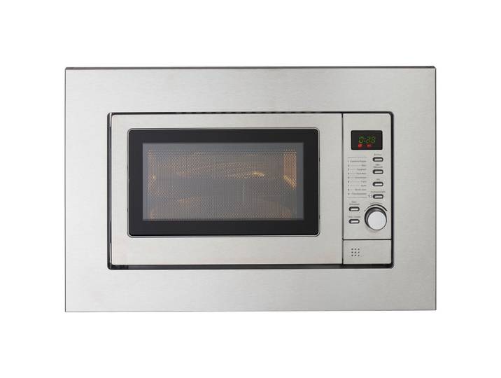 PKM Einbaumikrowelle, Edelstahlfarben, Metall, 59.50x39x35.40 cm, Digitaldisplay, Grillfunktion, LED-Display, Auftaufunktion, Signalton, Timerfunktion, Küchen, Küchenelektrogeräte, Mikrowellen
