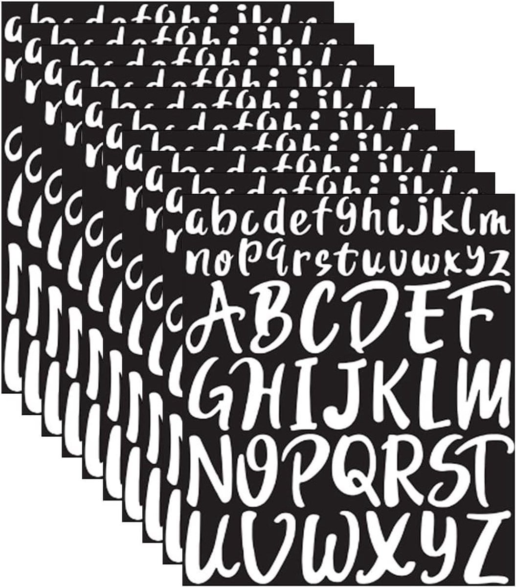 10 Vel Zelfklevende Vinyl Letters en Cijfers voor DIY Projecten, Scrapbooking en Decoratie