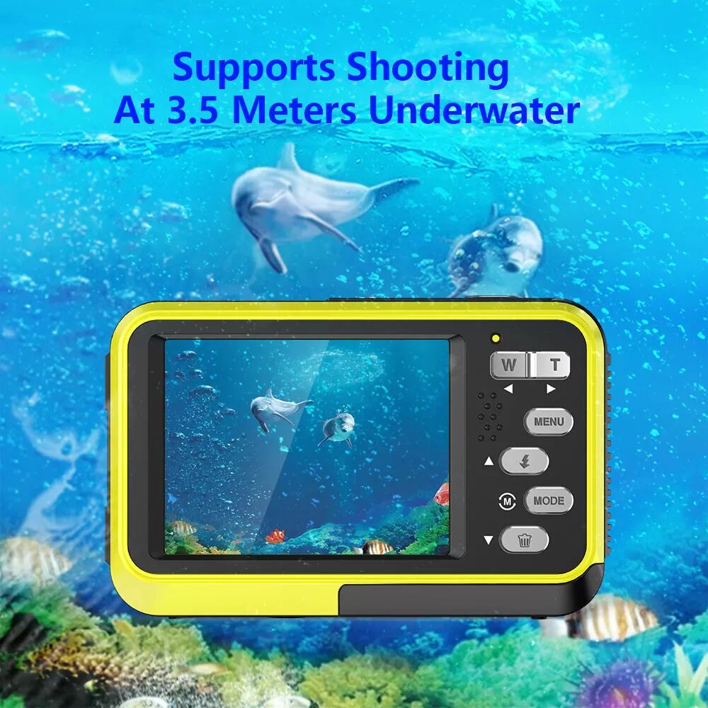 INF Unterwasserkamera wasserdicht 48MP/4K/16x Zoom/Dual-Screen/Autofokus Schwarz