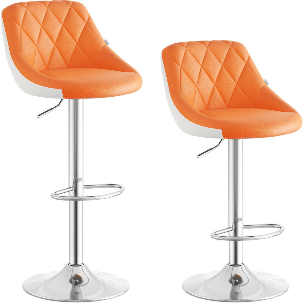 Ebern Designs Dequay Swivel Bar Stool Orange/White 2