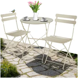 tectake® Bistrotisch Set, für 2 Personen, widerstandsfähig, Belastbarkeit Stuhl 120 kg