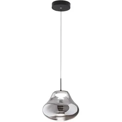 Fabas Luce Deva Pendelleuchte Ø250mm Rauchglas, 14W LED 1510lm CCT dimmbar, Metallrahmen und Borosilikatglas - Deva