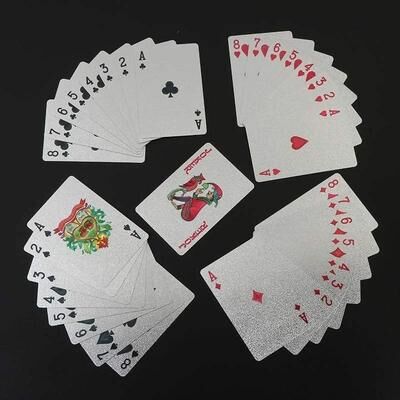 Uplift Picks Silver Foil Playing Cards Waterproof Luxury Poker Deck Silver Foil Playing Cards Waterproof Luxury Poker Deck