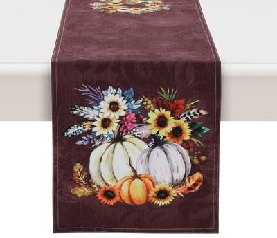 Laural Home Fall Feathers Table Runner