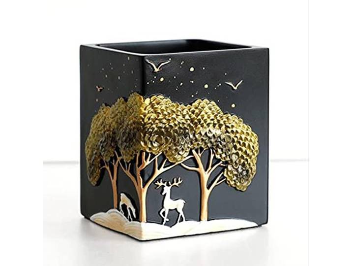 FACHAI Pennenhouder pennenhouder pennenhouder metalen potlood cup voor bureau Tidy Home Office Supplies verjaardagscadeau 9 x 9 x 10,7 cm