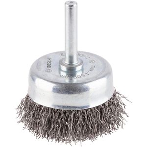 Bosch Drahtbürste 26150403JA, Topfbürste Ø 50mm, für Bohrmaschine, Rundschaft, mit gewellten Borsten aus Stahl
